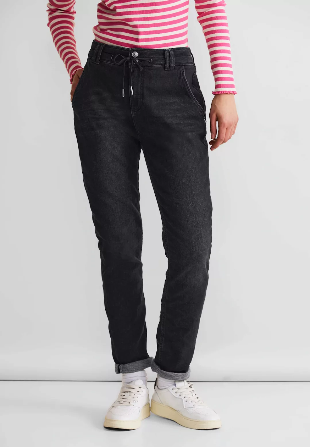 STREET ONE Loose-fit-Jeans "Bonny", mit Kordel günstig online kaufen