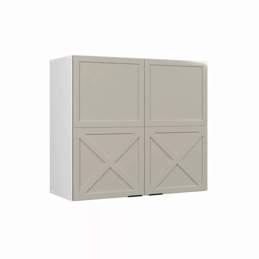 Vicco Glashängeschrank Fame-Line, GrauBeige/Weiß, 80 cm günstig online kaufen