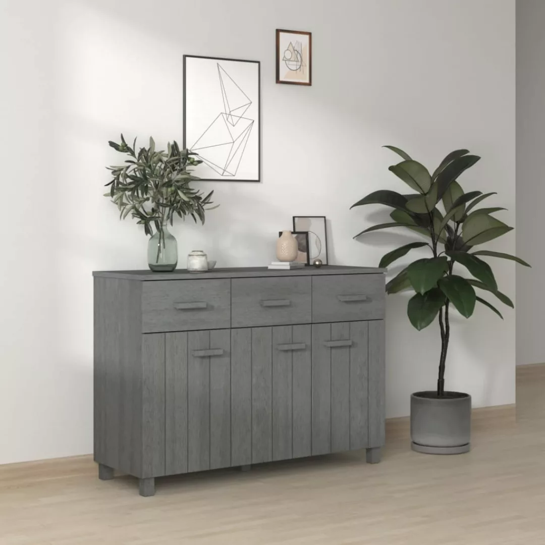 Vidaxl Sideboard Dunkelgrau 113x40x80 Cm Massivholz Kiefer günstig online kaufen