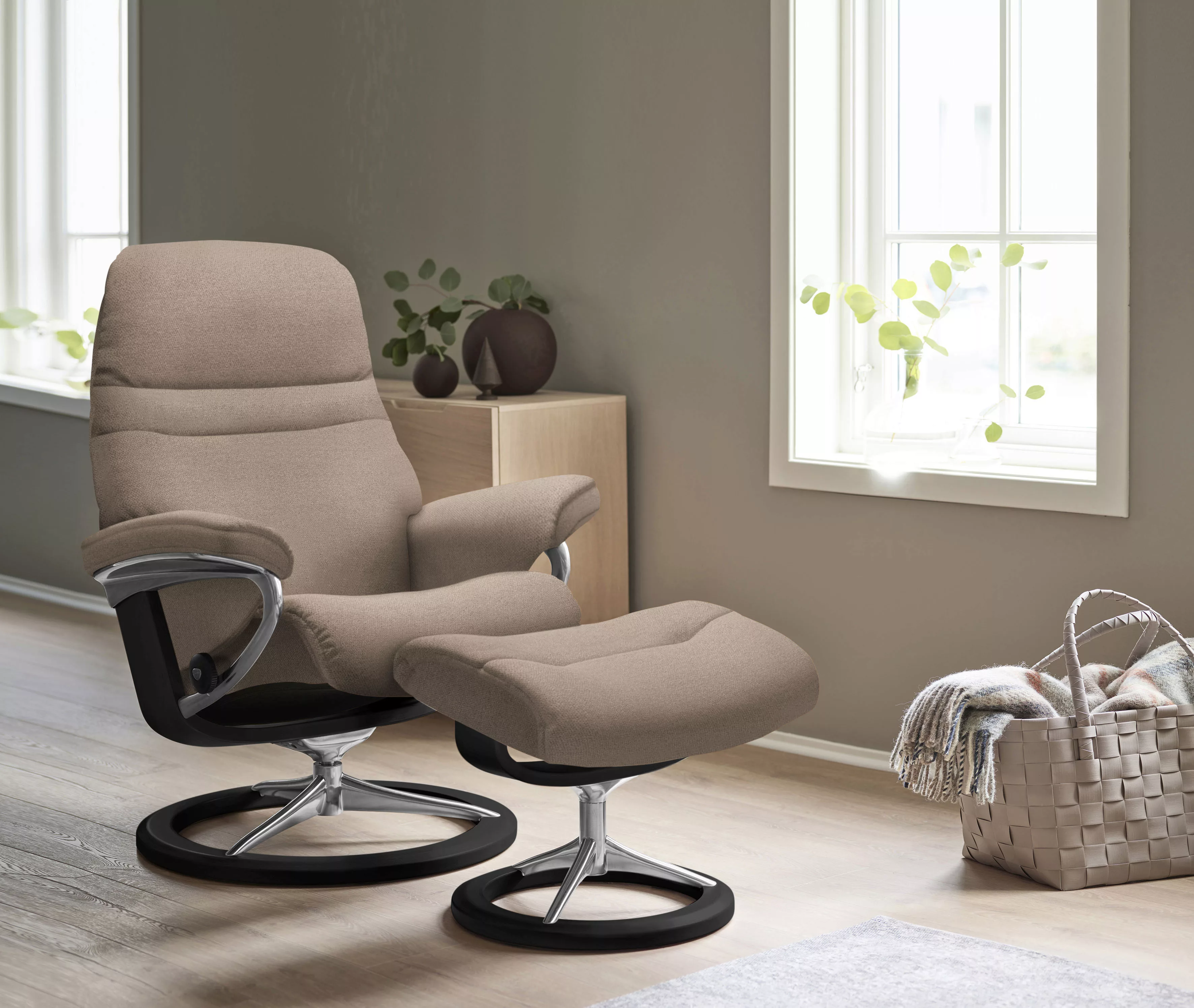 Stressless® Relaxsessel »Sunrise«, (Set, Relaxsessel mit Hocker), mit Signa günstig online kaufen