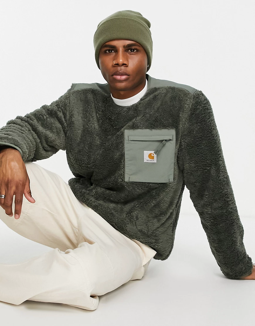 Carhartt WIP – Jackson – Sweatshirt aus Flor-Fleece in Grün günstig online kaufen