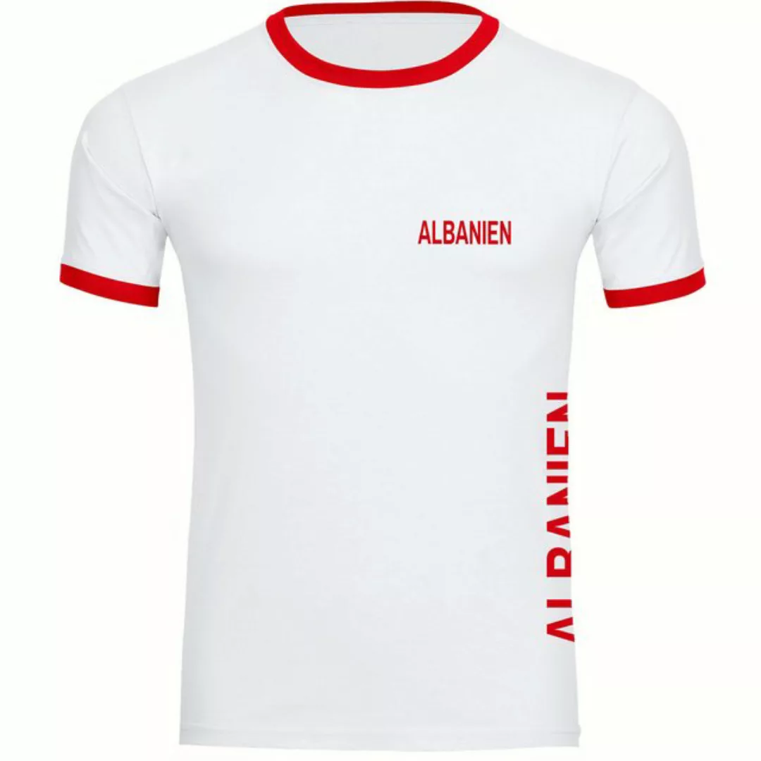 multifanshop T-Shirt Kontrast Albanien - Brust & Seite - Männer günstig online kaufen