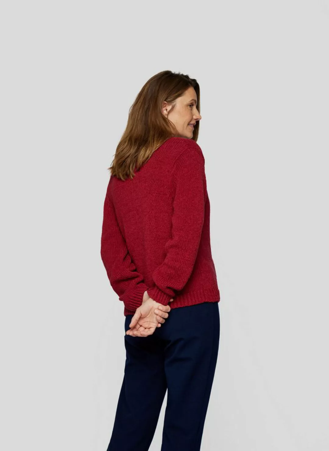 Rabe Strickjacke "RABE Kuscheliger roter Strick-Cardigan mit V-Ausschnitt" günstig online kaufen