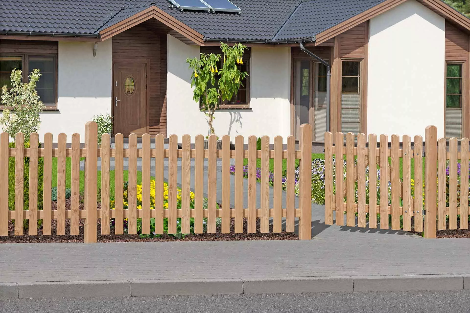 Mega-Holz Gartenzaun Vorgartenzaun GENUA Lärche 80x180 günstig online kaufen