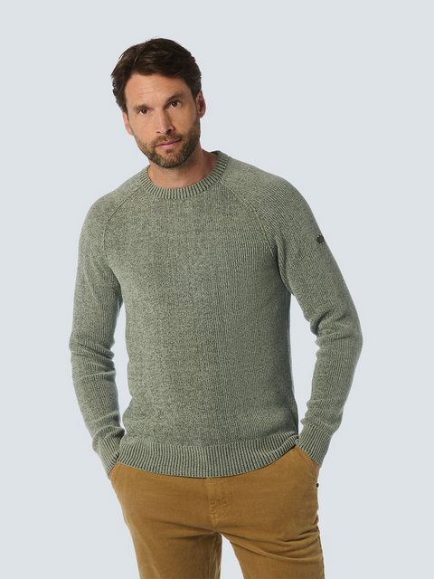 NO EXCESS Strickpullover – Zweifarbiger Chenille-Rundhalspullover günstig online kaufen