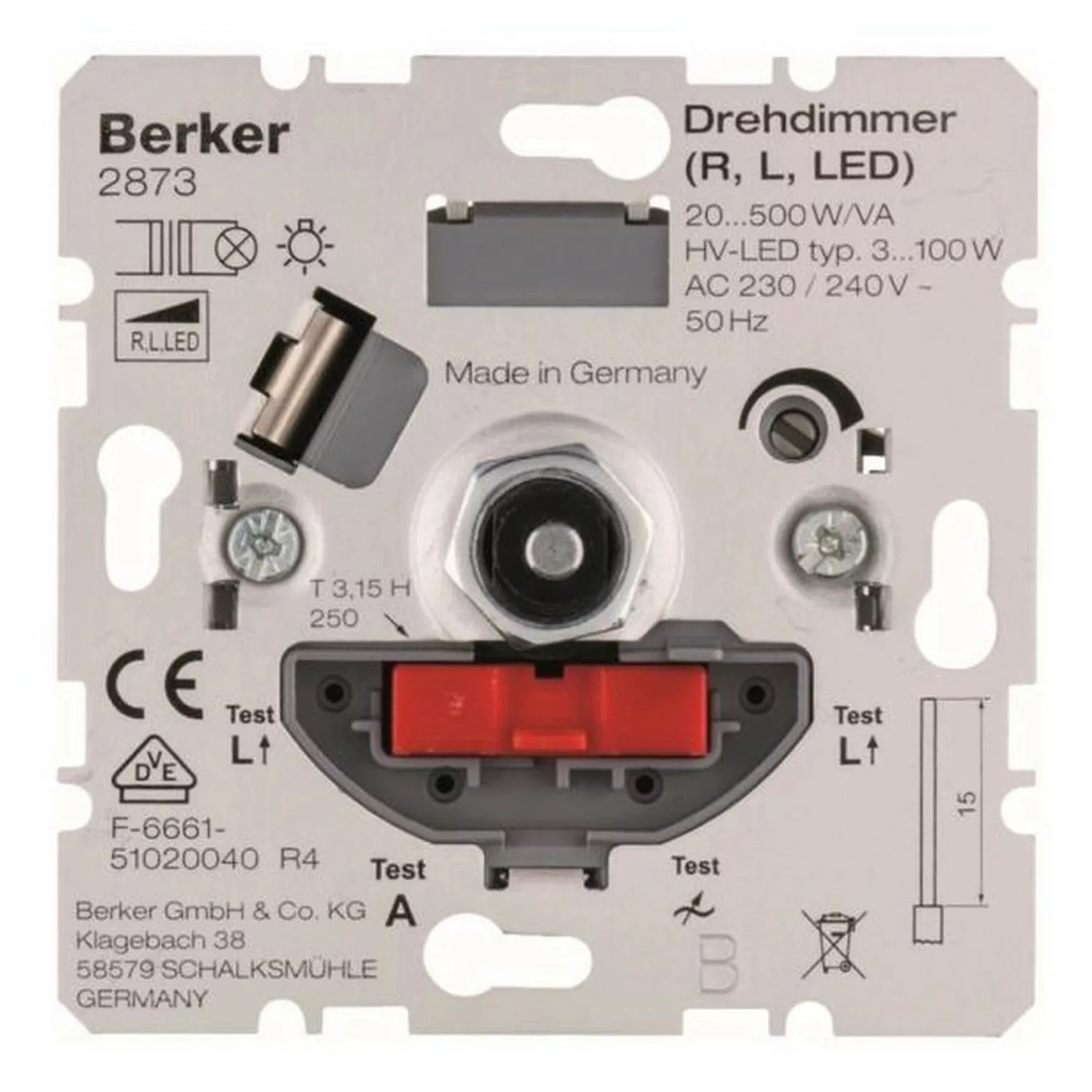 Berker Drehdimmer 20-500W/VA 2873 günstig online kaufen