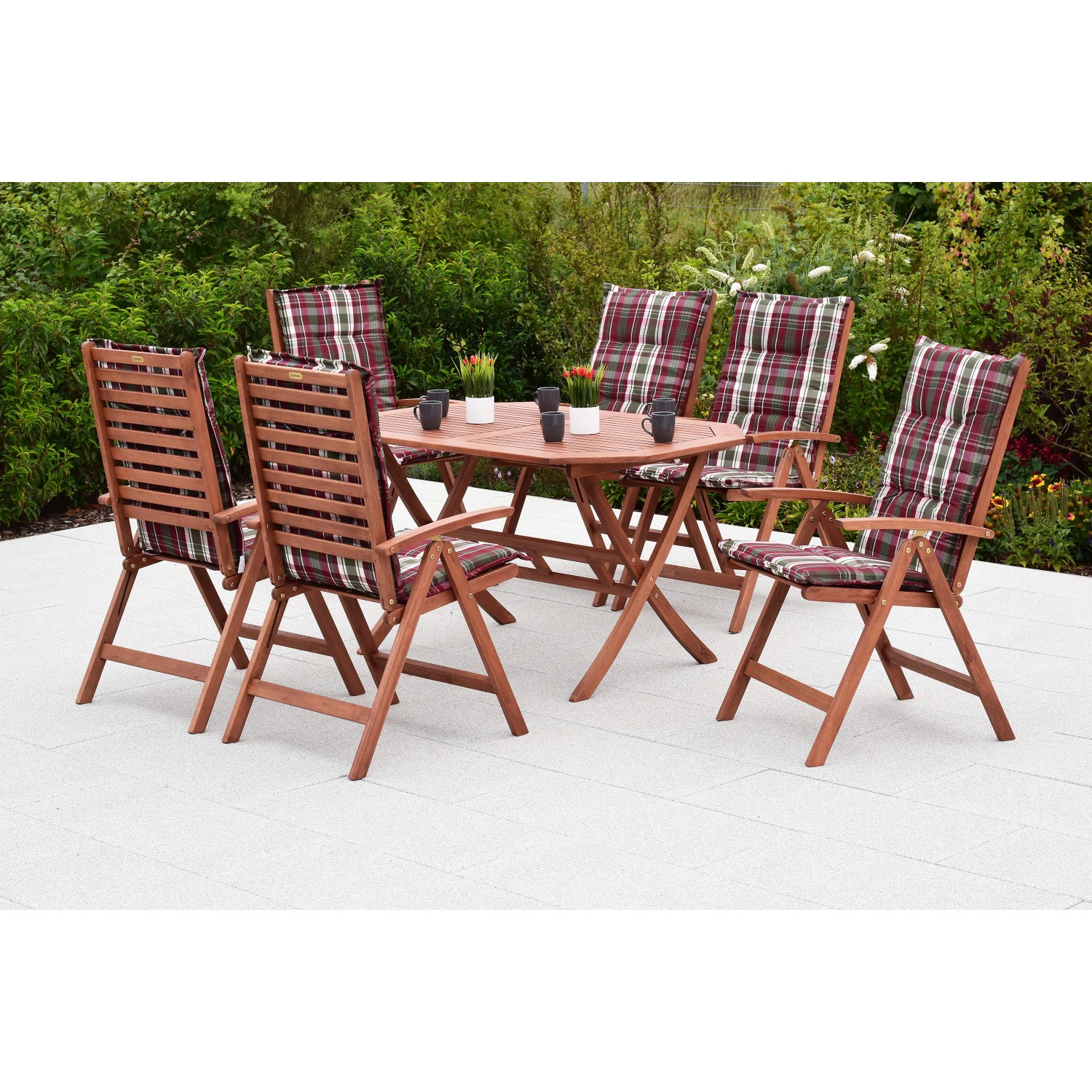 MERXX Garten-Essgruppe "Borkum, TOPSELLER", (13 tlg., 6x Sessel, inkl. Sitz günstig online kaufen