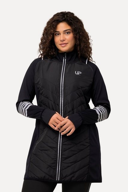 Ulla Popken Sweatjacke 2-in-1-Mantel Ärmel abnehmbar Stehkragen recycelt günstig online kaufen