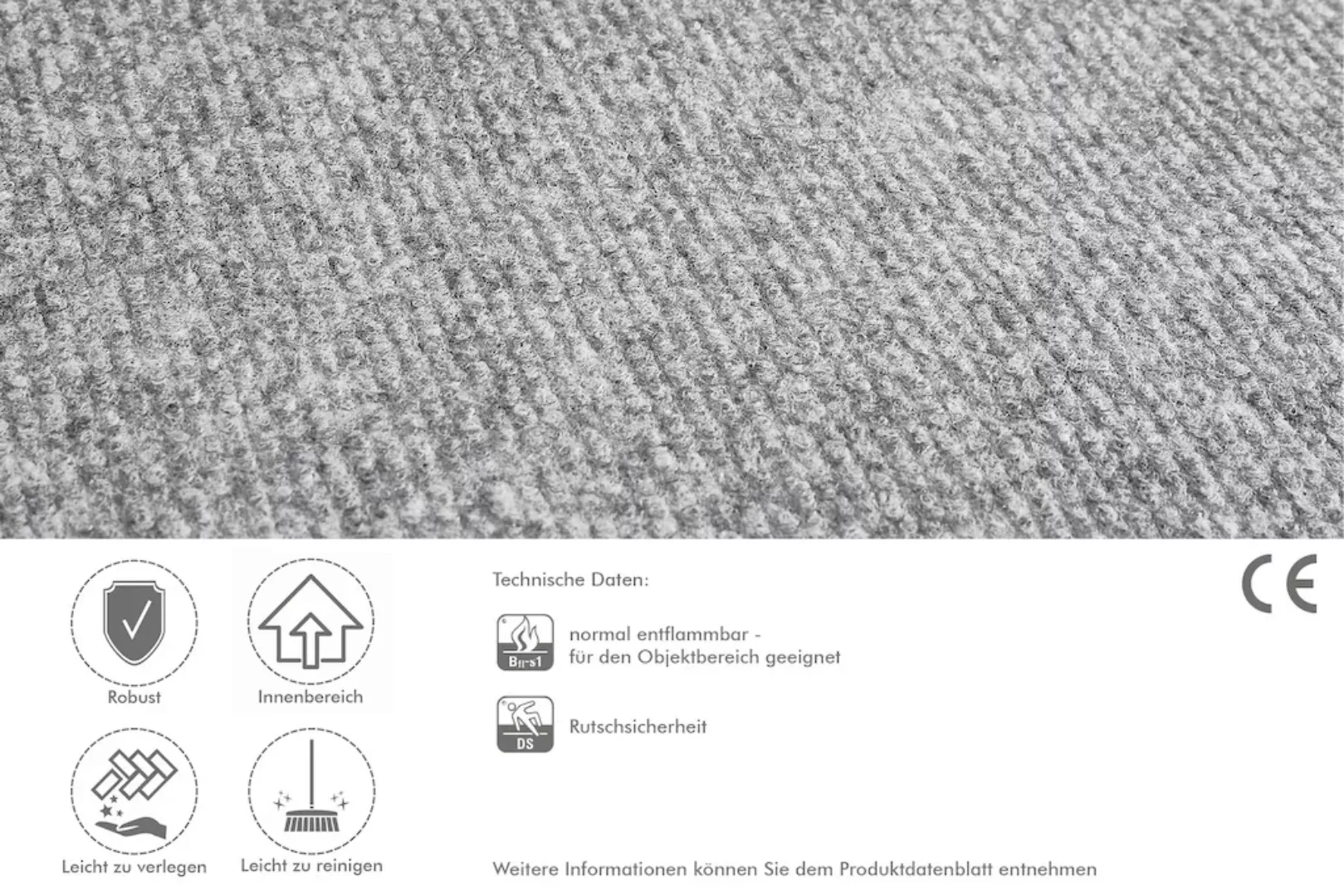 Andiamo Teppichboden »Nadelfilz Milo«, rechteckig, Uni Farben, Breite 100 c günstig online kaufen