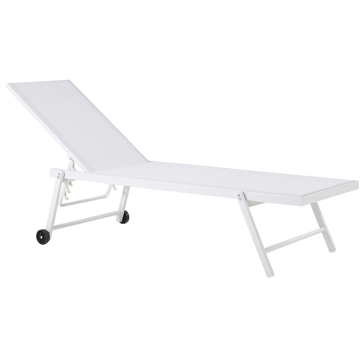 Beliani Gartenliege Weiss 65x198x107 günstig online kaufen