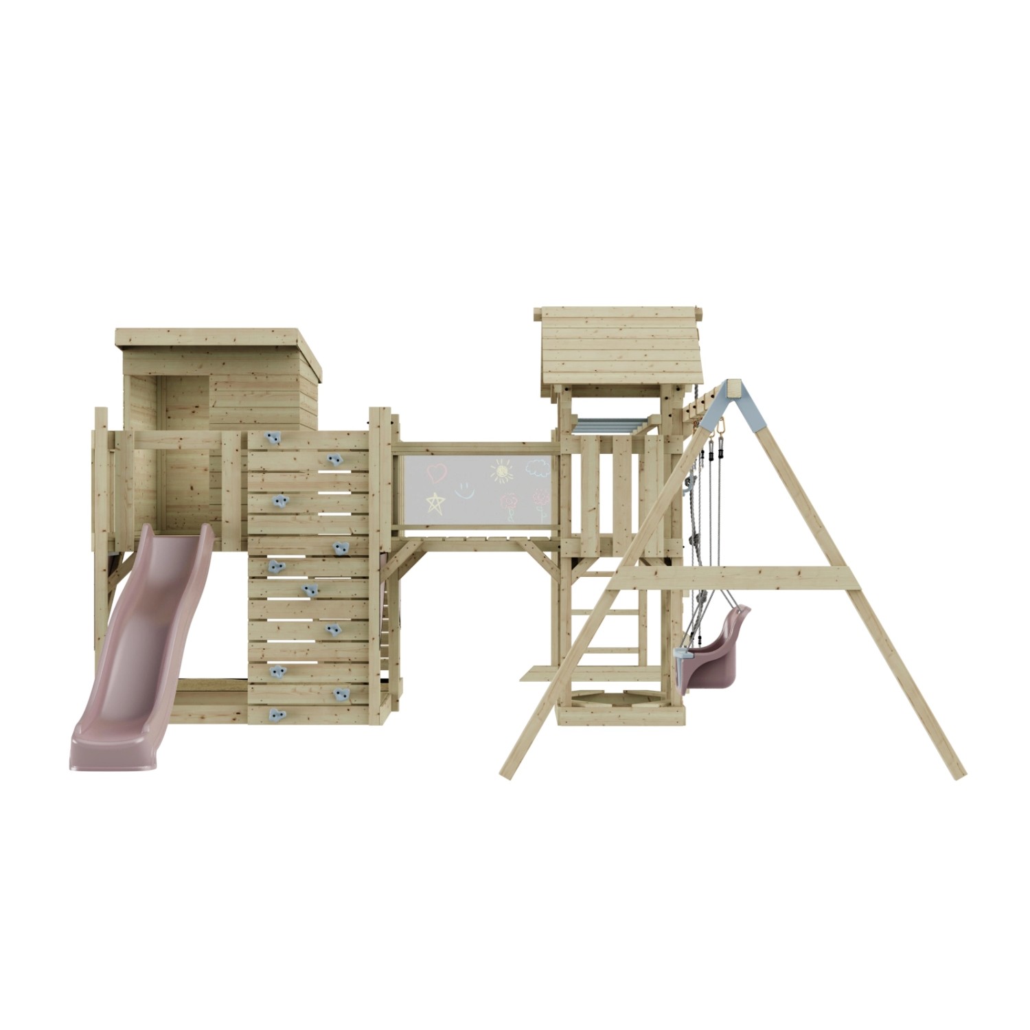 OutdoorToys Spielturm Malou mit Babyschaukel Altrosa günstig online kaufen