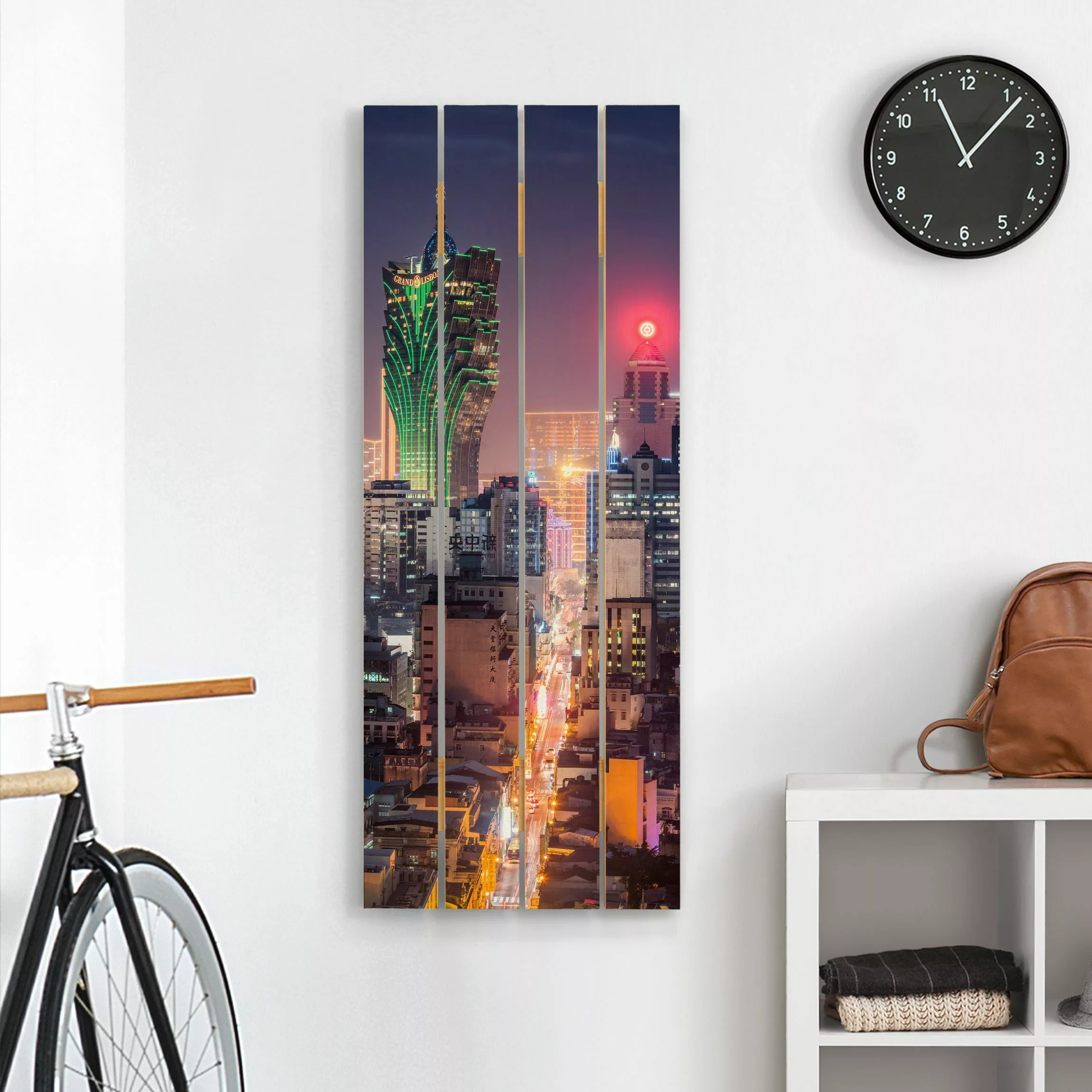 Holzbild Plankenoptik Nachtlichter von Macau günstig online kaufen