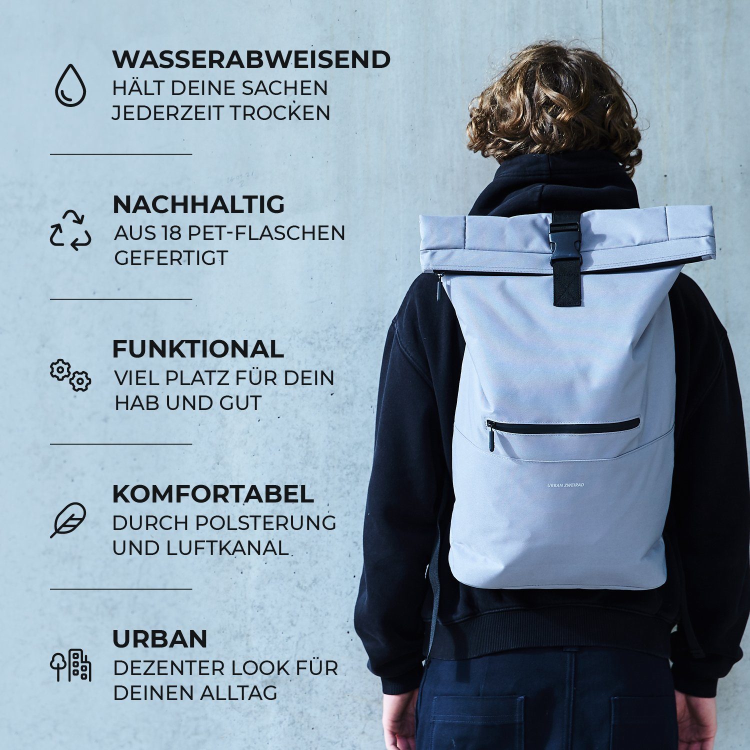 URBAN ZWEIRAD Freizeitrucksack Roll Top Rucksack günstig online kaufen
