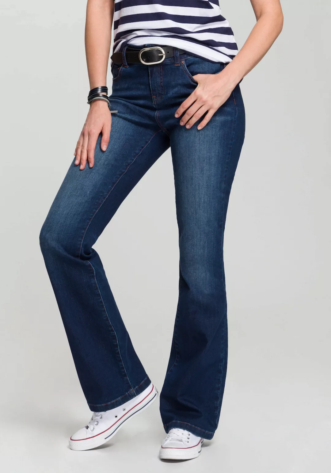 H.I.S Bootcut-Jeans "High-Waist", hohe Taille, Bootcut, mit Used-Effekten, günstig online kaufen