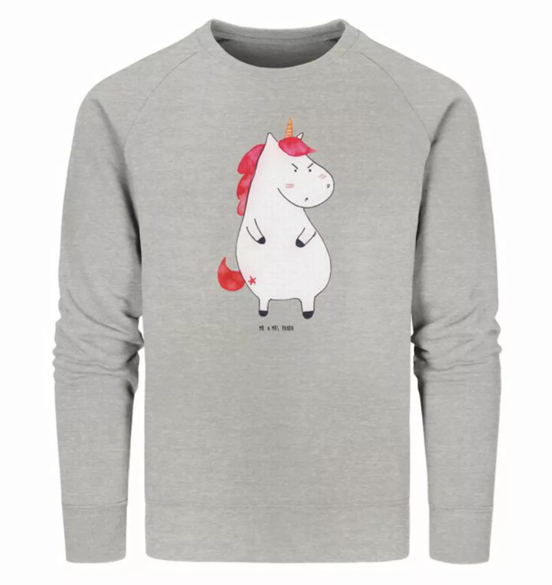 Mr. & Mrs. Panda Longpullover Größe S Einhorn Wut - Heather Grey - Geschenk günstig online kaufen