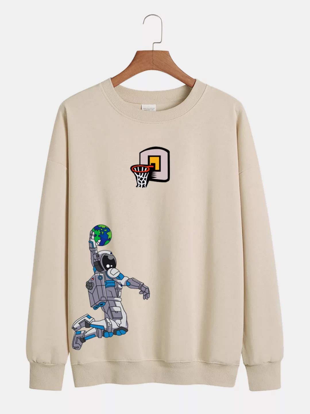 Herren Astronaut Grafikdruck Relaxed Fit Round Neck Lounge Sweatshirt günstig online kaufen