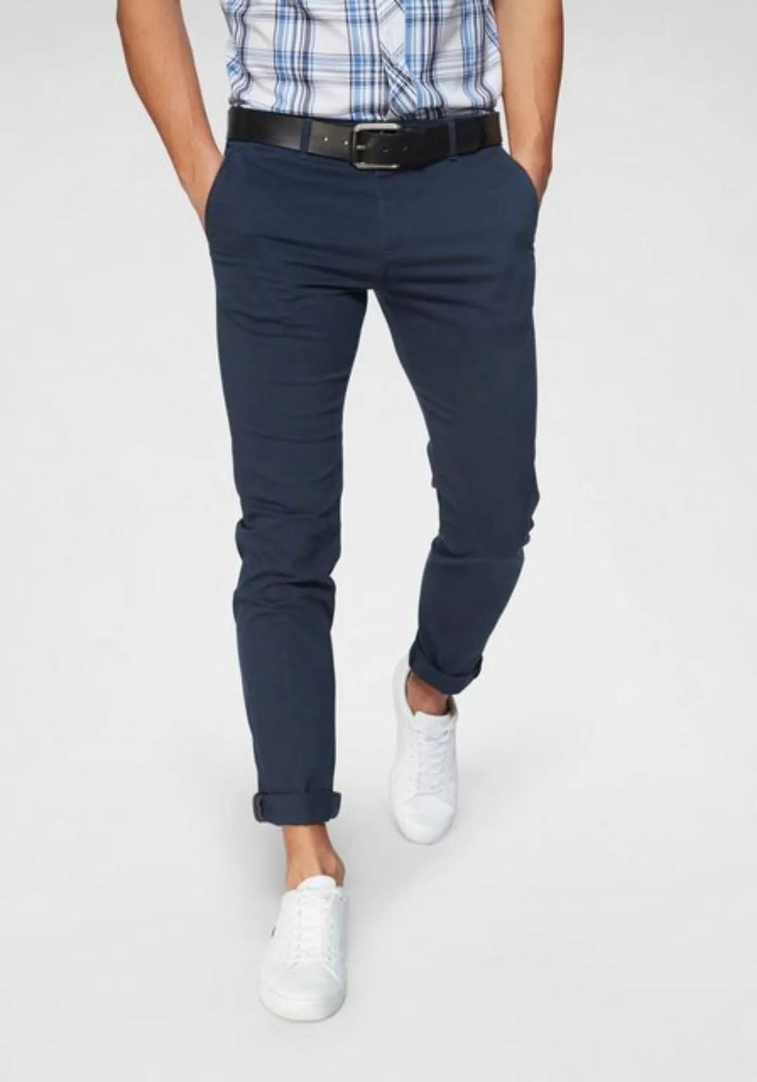 Jack & Jones Herren Chino Hose JJIMARCO JJBOWIE SA - Slim Fit - Blau - Grün günstig online kaufen