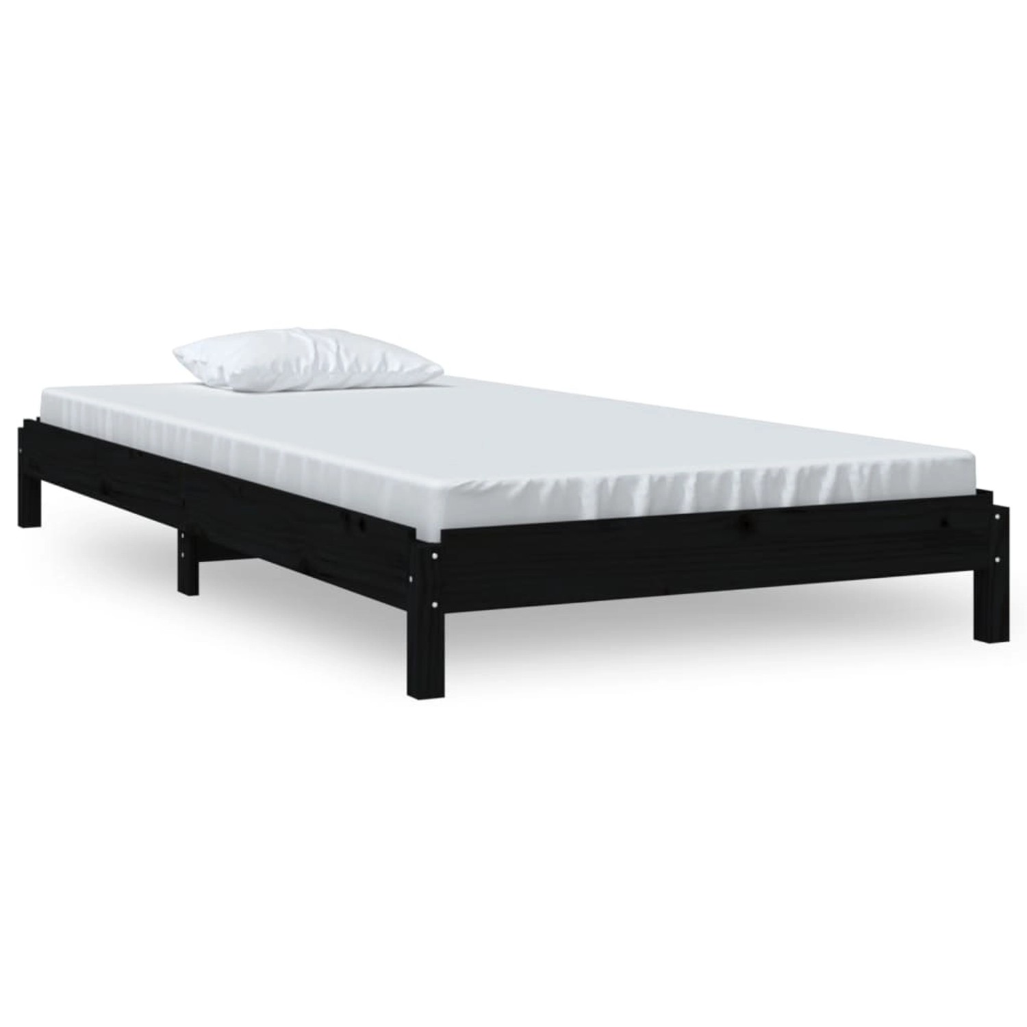 vidaXL Stapelbett Schwarz 75x190 cm Massivholz Kiefer1279926 günstig online kaufen