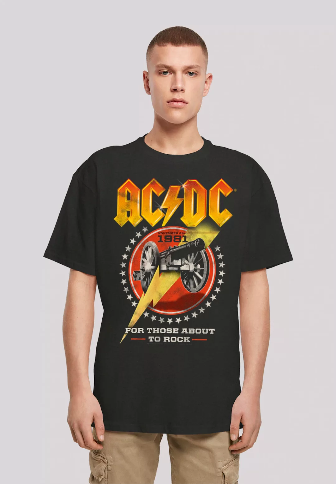 F4NT4STIC T-Shirt "ACDC Rock Band Shirt For Those About To Rock 1981", Prin günstig online kaufen