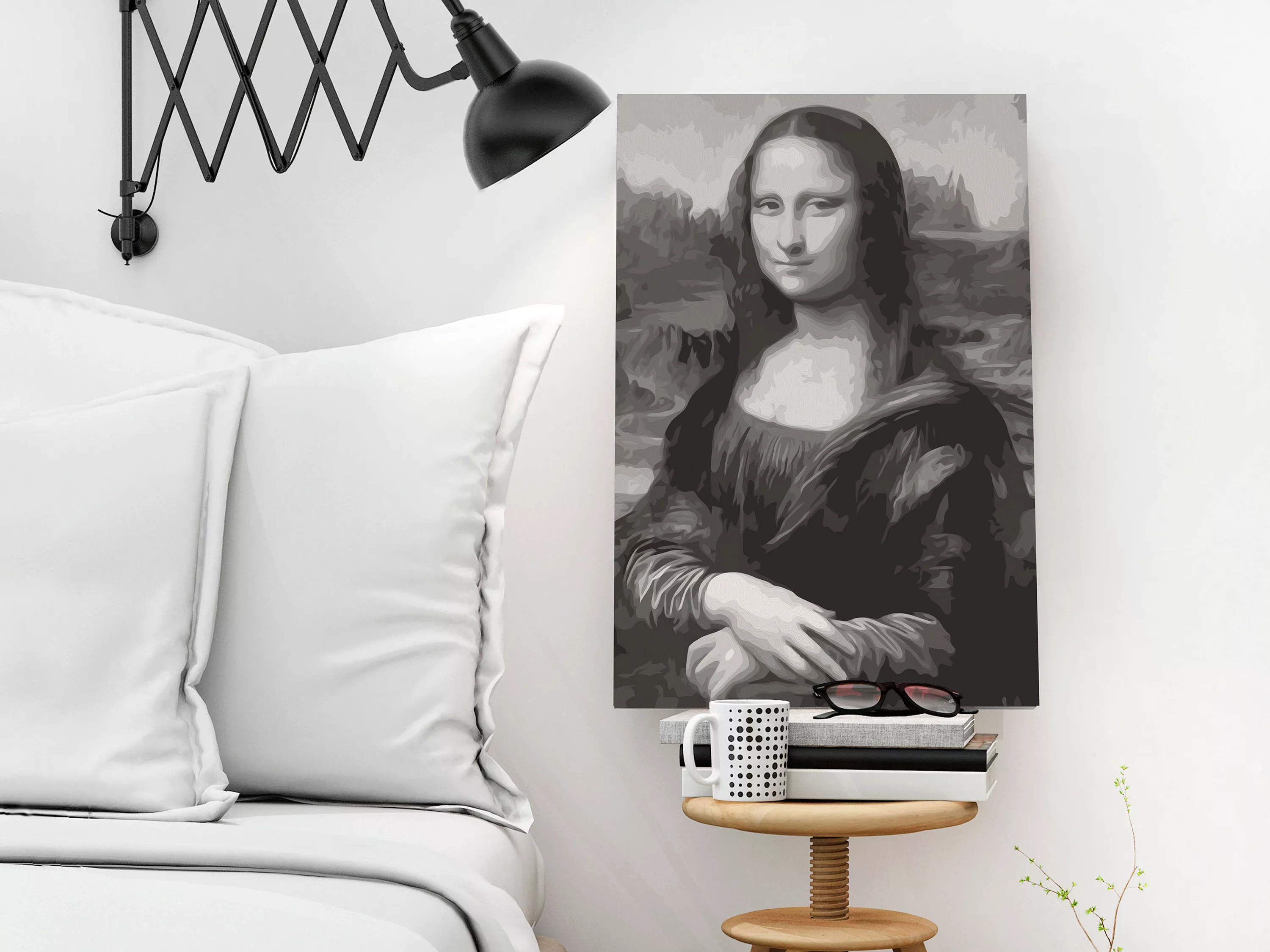 Malen Nach Zahlen - Black And White Mona Lisa günstig online kaufen