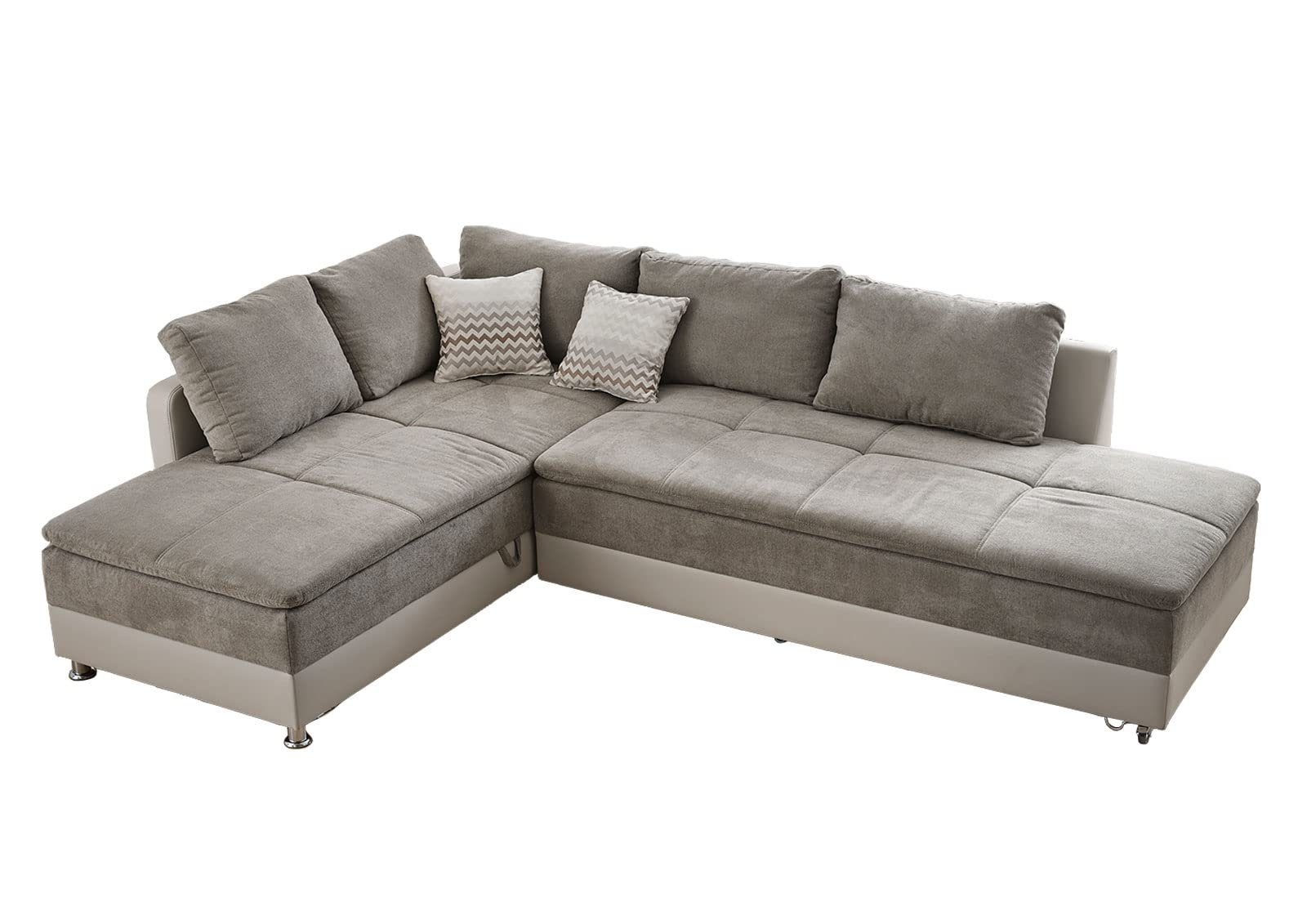 luma-home Ecksofa 15102, Dauerschläfer-Doppelbett B306/T223/H95 cm, günstig online kaufen