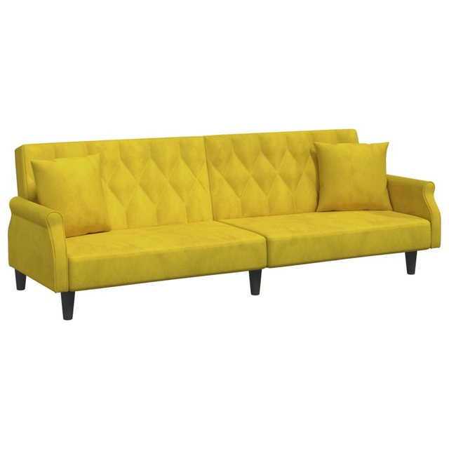 vidaXL Sofa Schlafsofa mit Armlehnen Gelb Samt Schlafcouch Sofa Couch Gäste günstig online kaufen