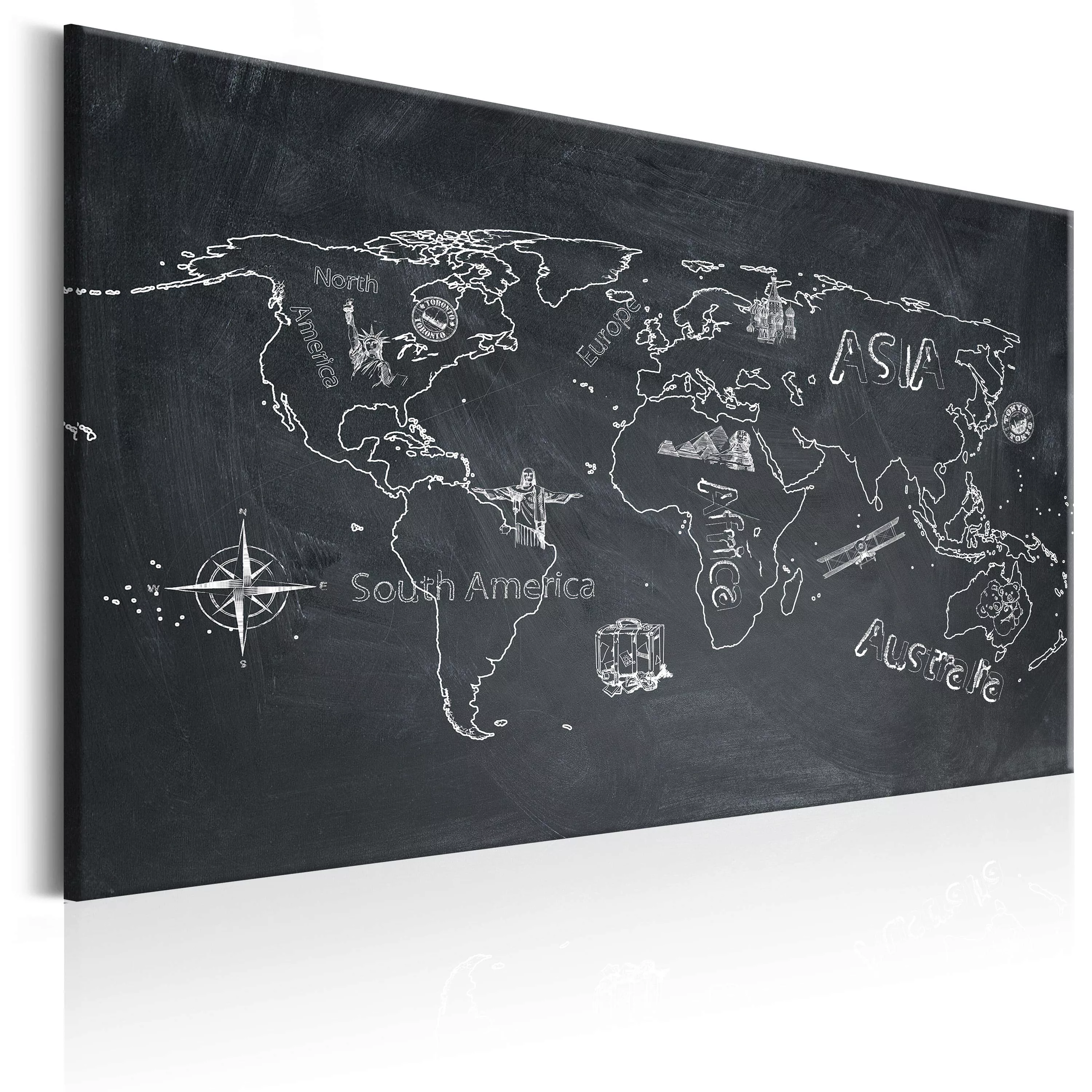 Wandbild - World Map: Travel broadens the Mind günstig online kaufen