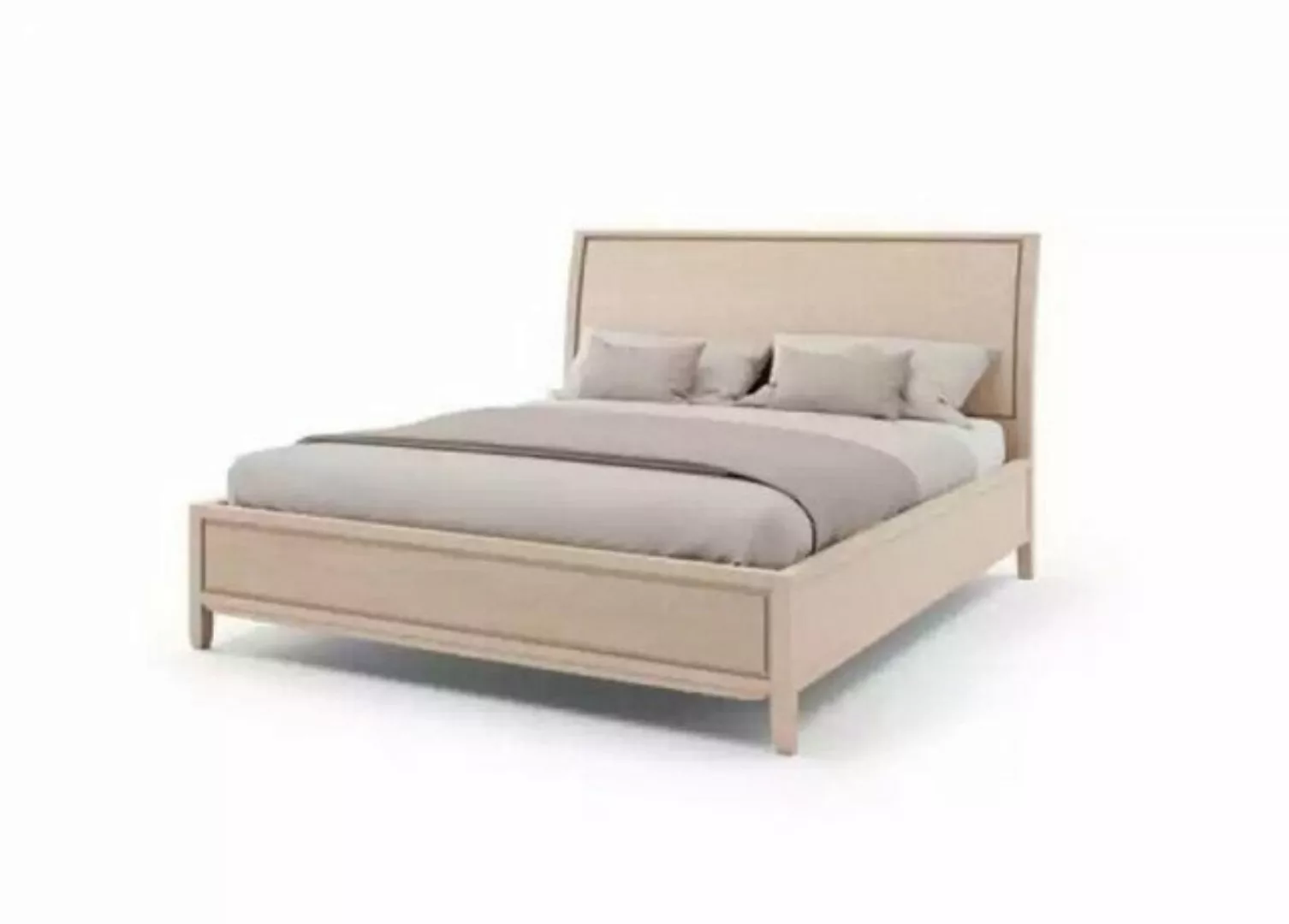 JVmoebel Bett Beige Bett Schlafzimmer Design Möbel Massiv Holz Neu (1-tlg., günstig online kaufen