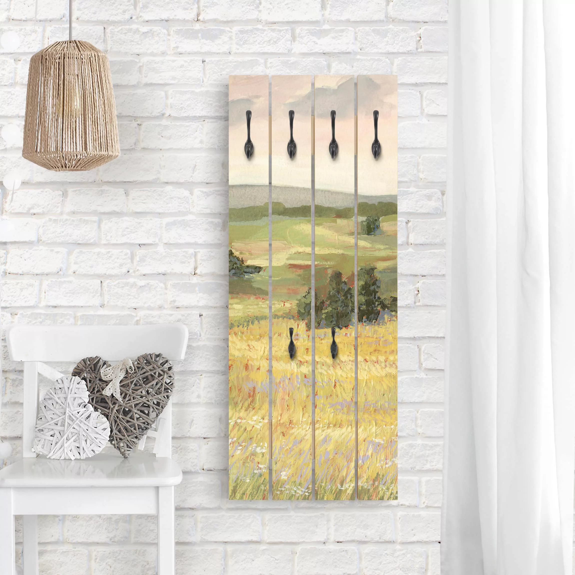 Wandgarderobe Holzpalette Natur & Landschaft Wiese am Morgen I günstig online kaufen