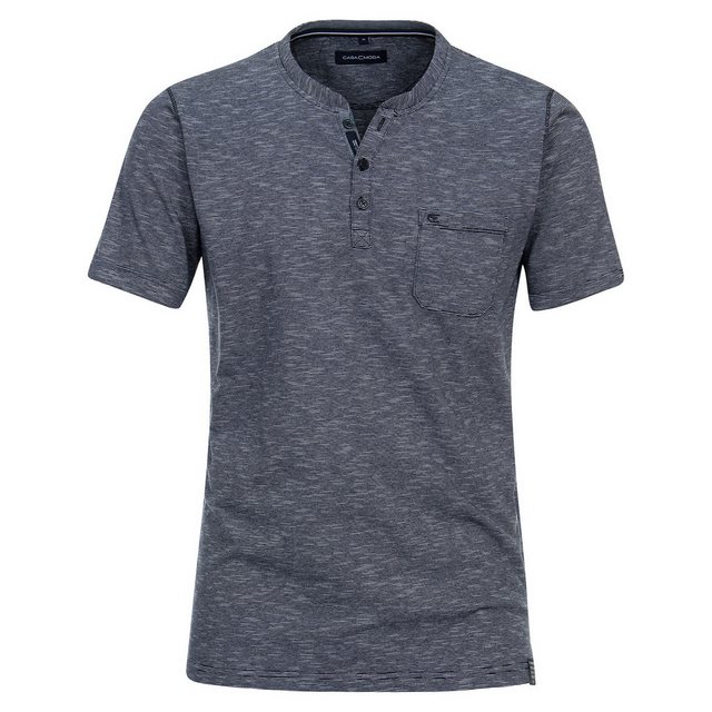 CASAMODA Rundhalsshirt CasaModa Henley T-Shirt XXL navy-weiß fein gestreift günstig online kaufen