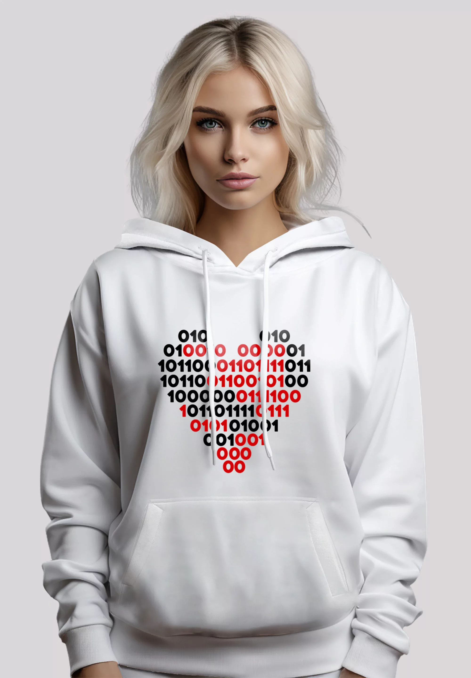 F4NT4STIC Kapuzenpullover "I love you 01001001 Binary Code Herz Valentinsta günstig online kaufen