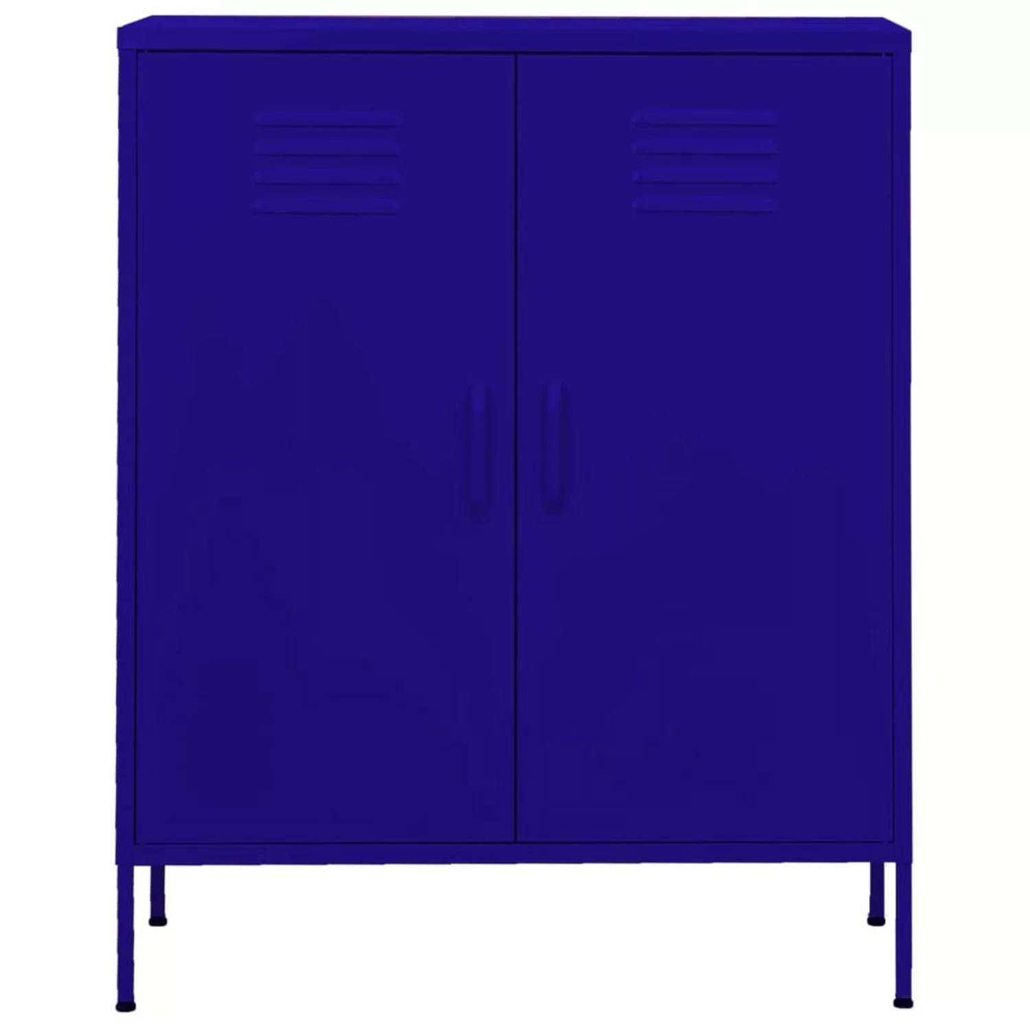 vidaXL Vitrine Lagerschrank Marineblau 80x35x101,5 cm Stahl günstig online kaufen