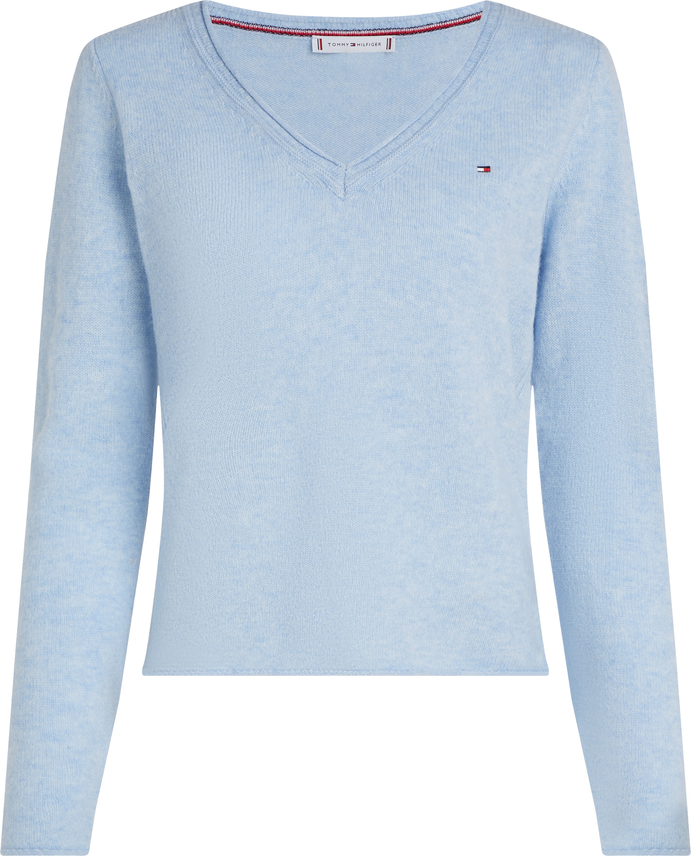 Tommy Hilfiger Strickpullover SOFT WOOL V-NK SWEATER mit V-Ausschnitt aus 1 günstig online kaufen