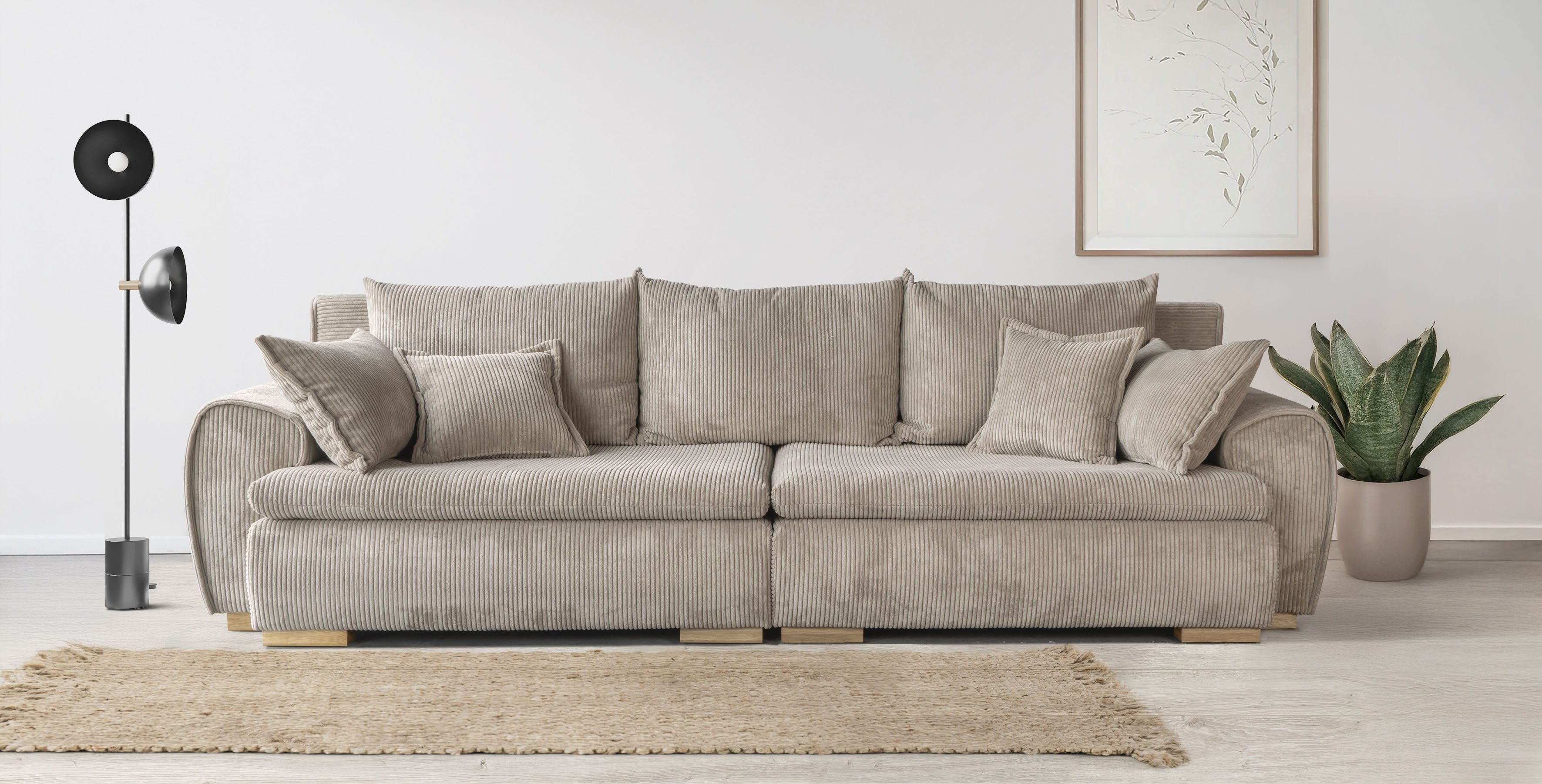 Home affaire Big-Sofa "Katja", Breite 275 cm, Cord-Bezug günstig online kaufen