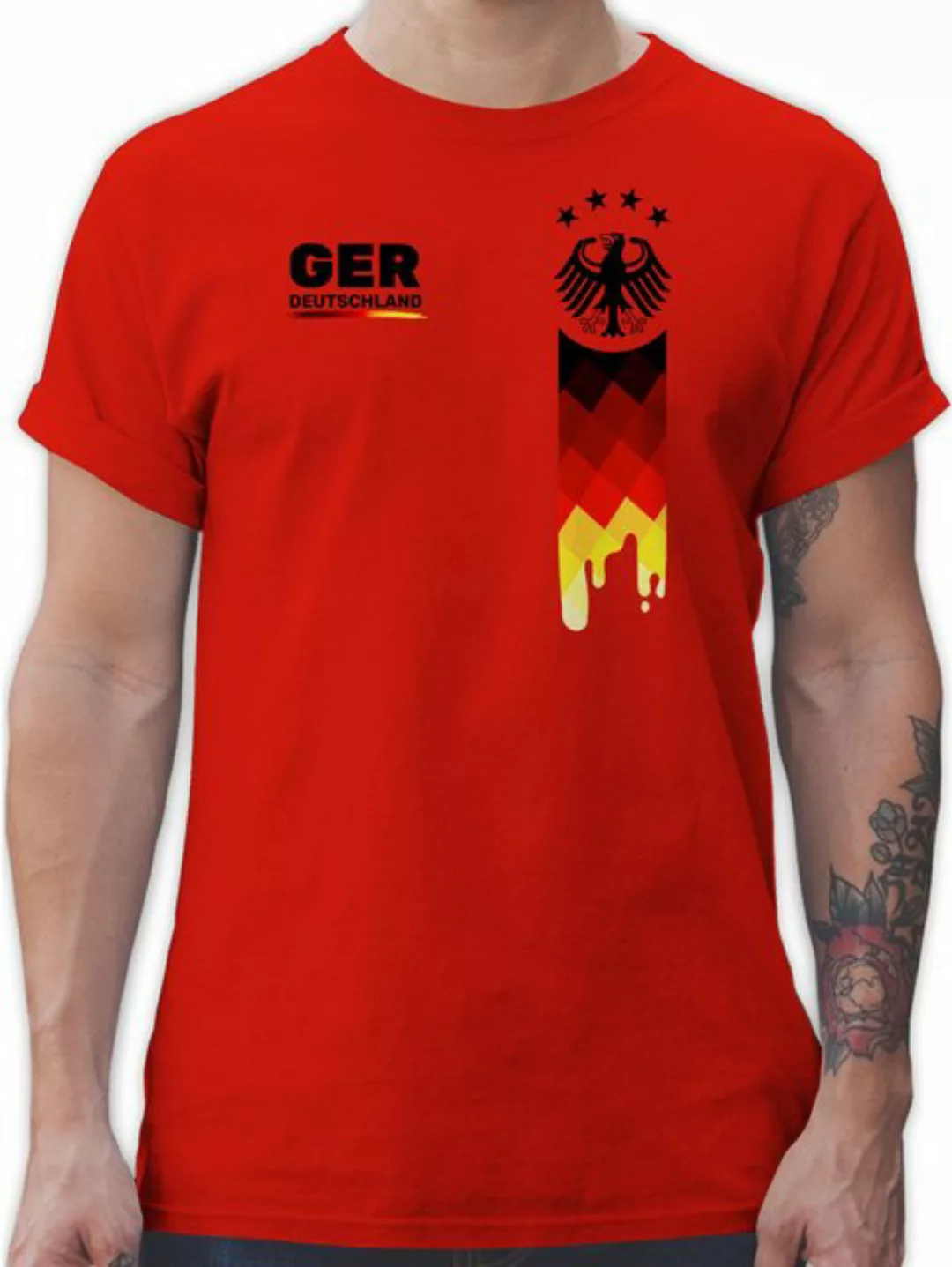 Shirtracer T-Shirt Deutschland Trikot, GER Fanartikel mit Deutschland Flagg günstig online kaufen