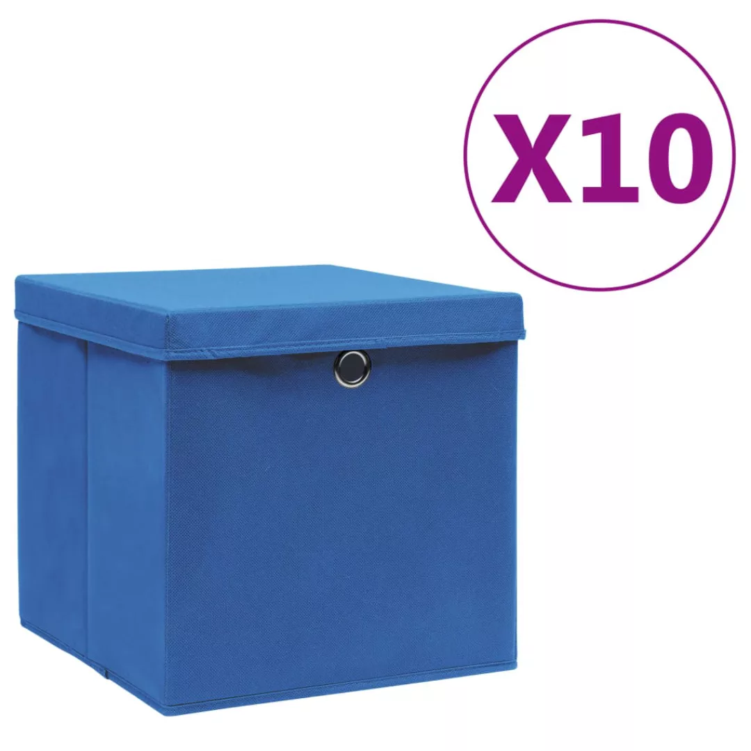 Aufbewahrungsboxen Mit Deckeln 10 Stk. 28x28x28 Cm Blau günstig online kaufen