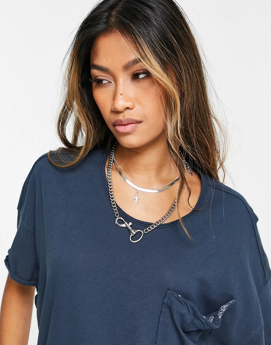 Free People – Take It Easy – Oversize-T-Shirt in Schwarz günstig online kaufen