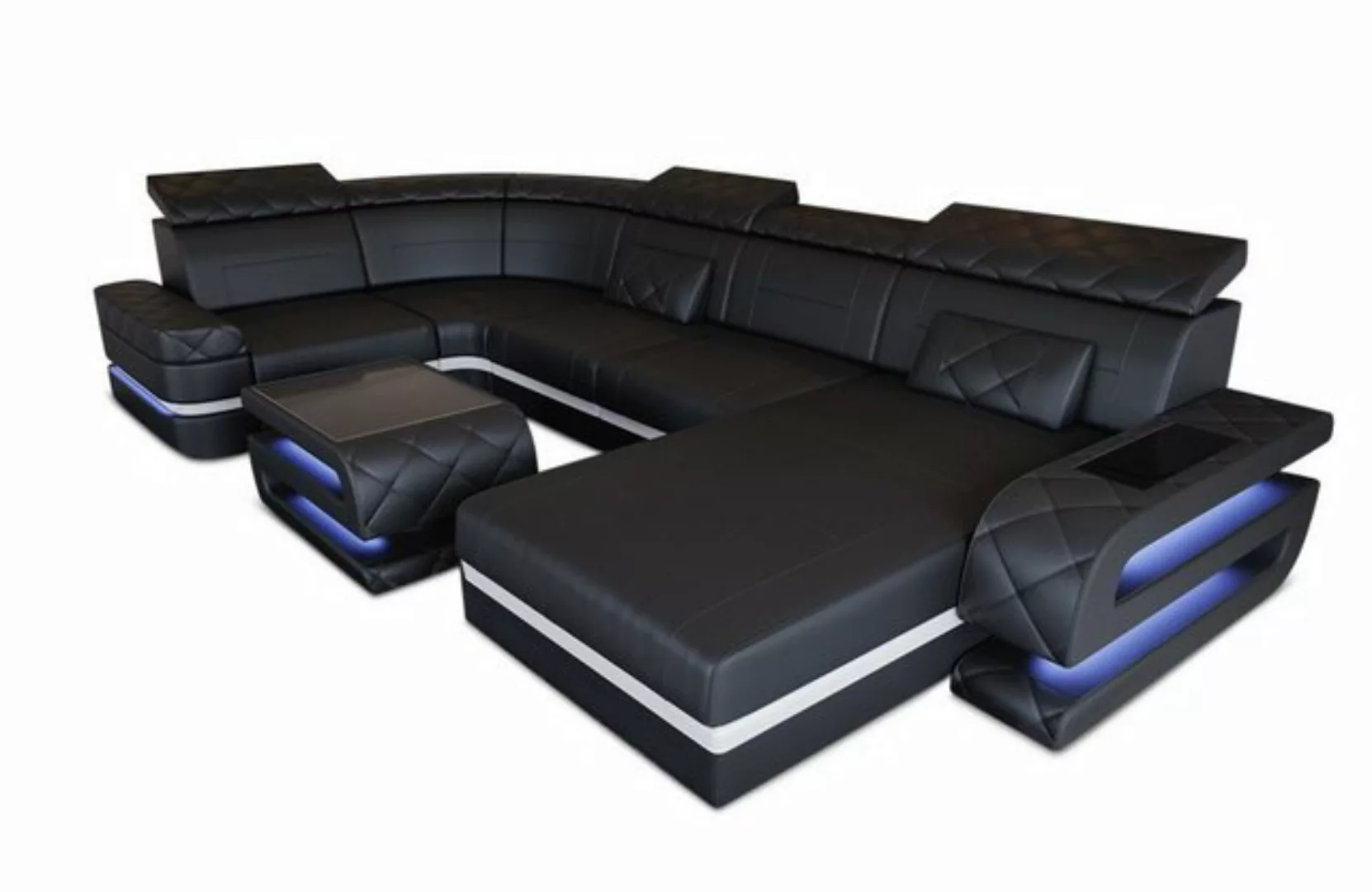 Sofa Dreams Wohnlandschaft Sofa Leder Bologna U Form Ledersofa, Couch, mit günstig online kaufen