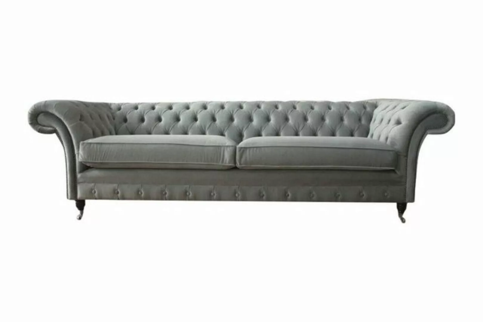 Xlmoebel Sofa Chesterfield Polster Sofa für 4 Personen in Grau, Hergestellt günstig online kaufen