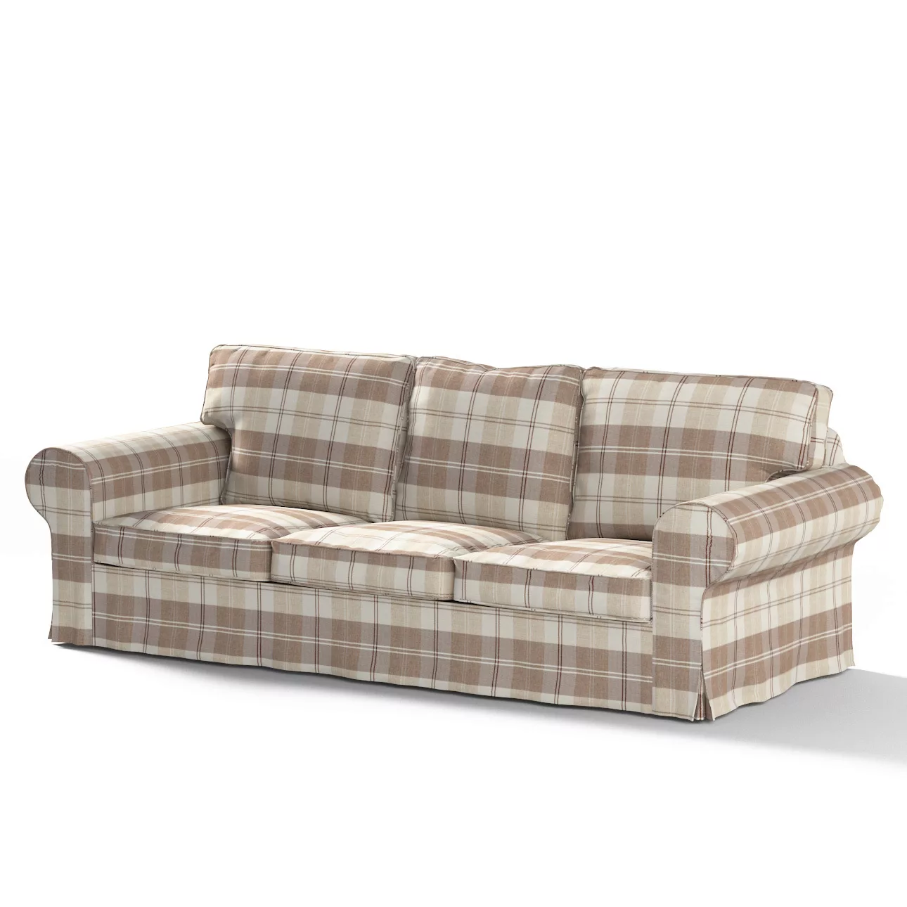 Bezug für Ektorp 3-Sitzer Schlafsofa, ALTES Modell, braun-beige, Sofahusse günstig online kaufen