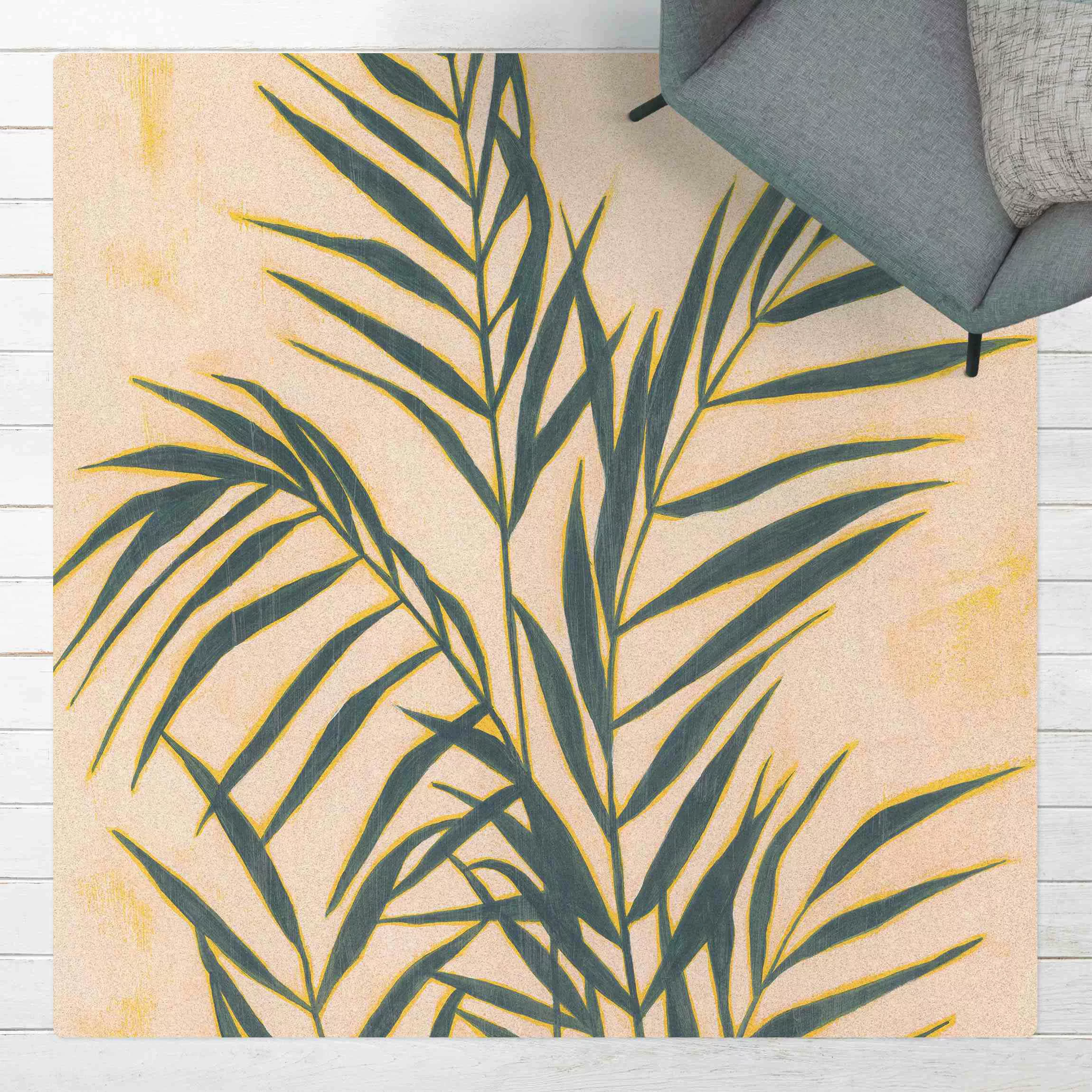 Kork-Teppich Palmenwedel im Sonnenlicht günstig online kaufen