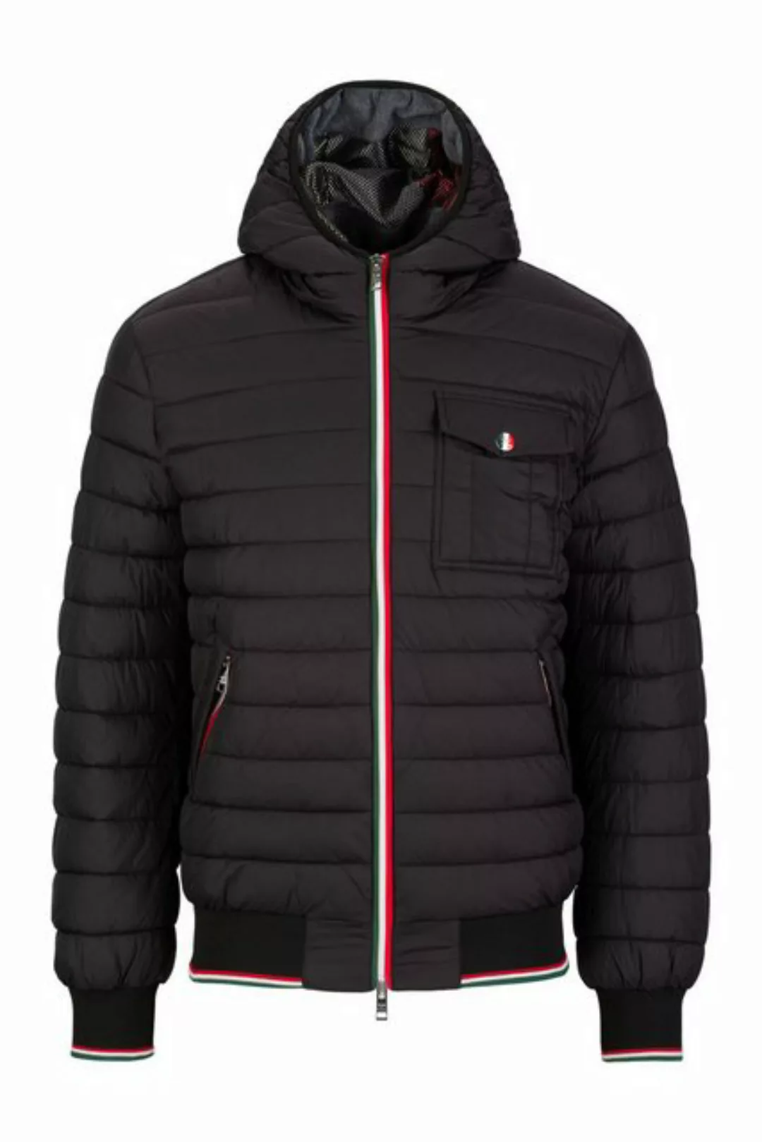 19V69 ITALIA Steppjacke JASPER Elegante Herren-Kapuzenjacke in Schwarz mit günstig online kaufen