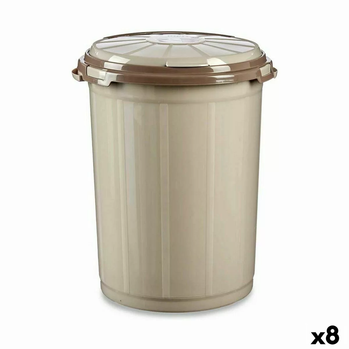 Abfalleimer Beige Kunststoff 50 L (46 X 51 X 48 Cm) (8 Stück) günstig online kaufen