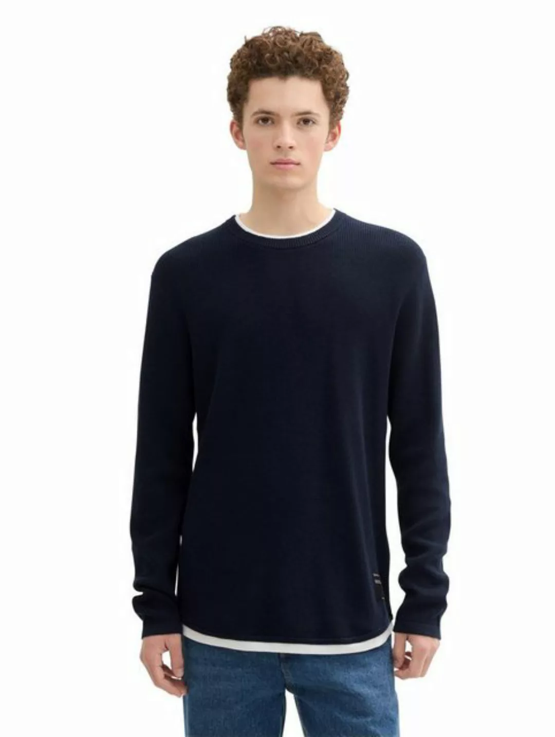 TOM TAILOR Denim 2-in-1-Pullover, mit Struktur günstig online kaufen