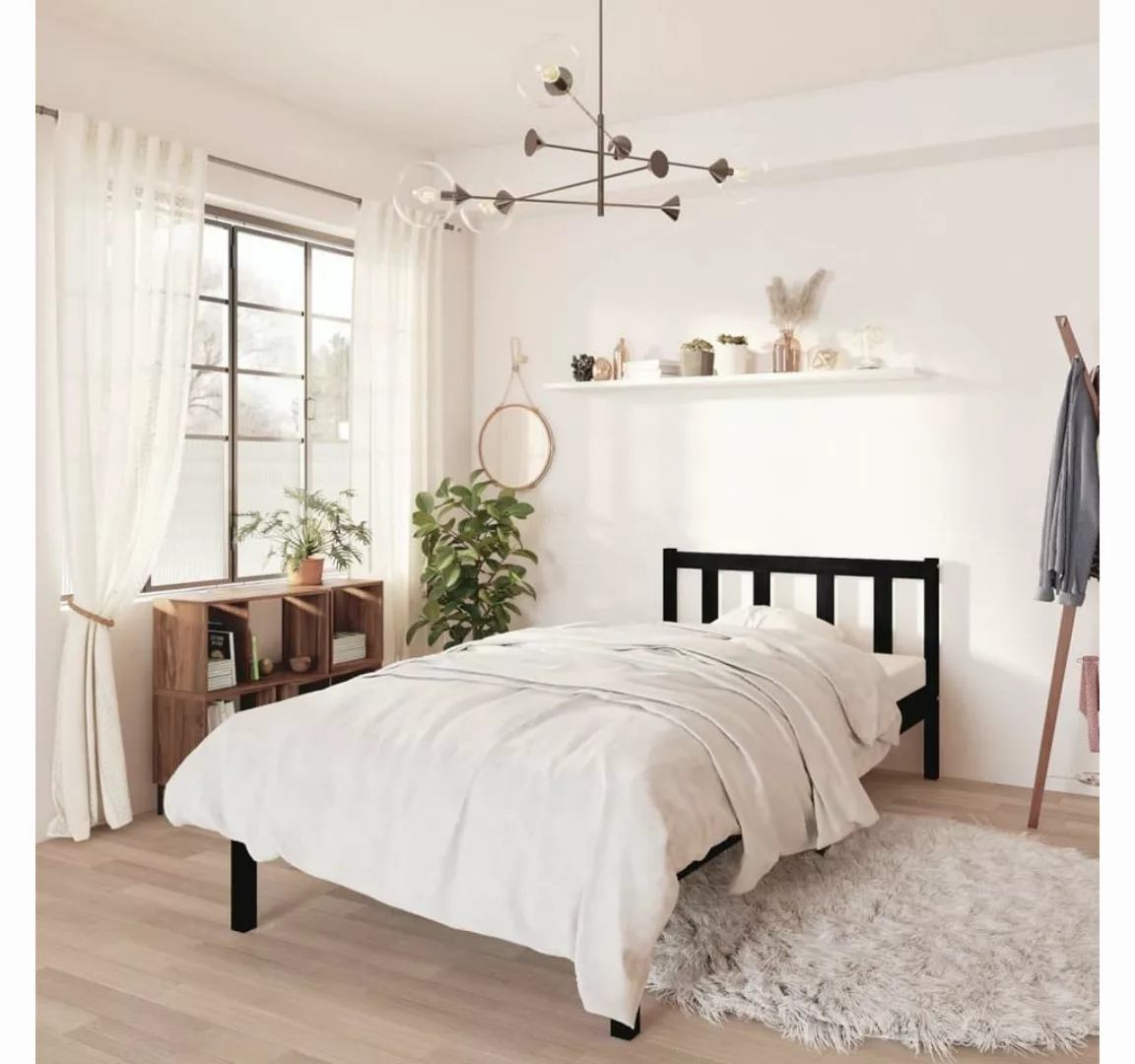 furnicato Bett Massivholzbett Schwarz Kiefer 75x190 cm günstig online kaufen