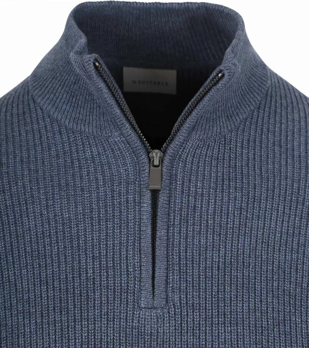 Suitable Half Zip Wool Blend Pullover Dunkelblau - Größe XL günstig online kaufen