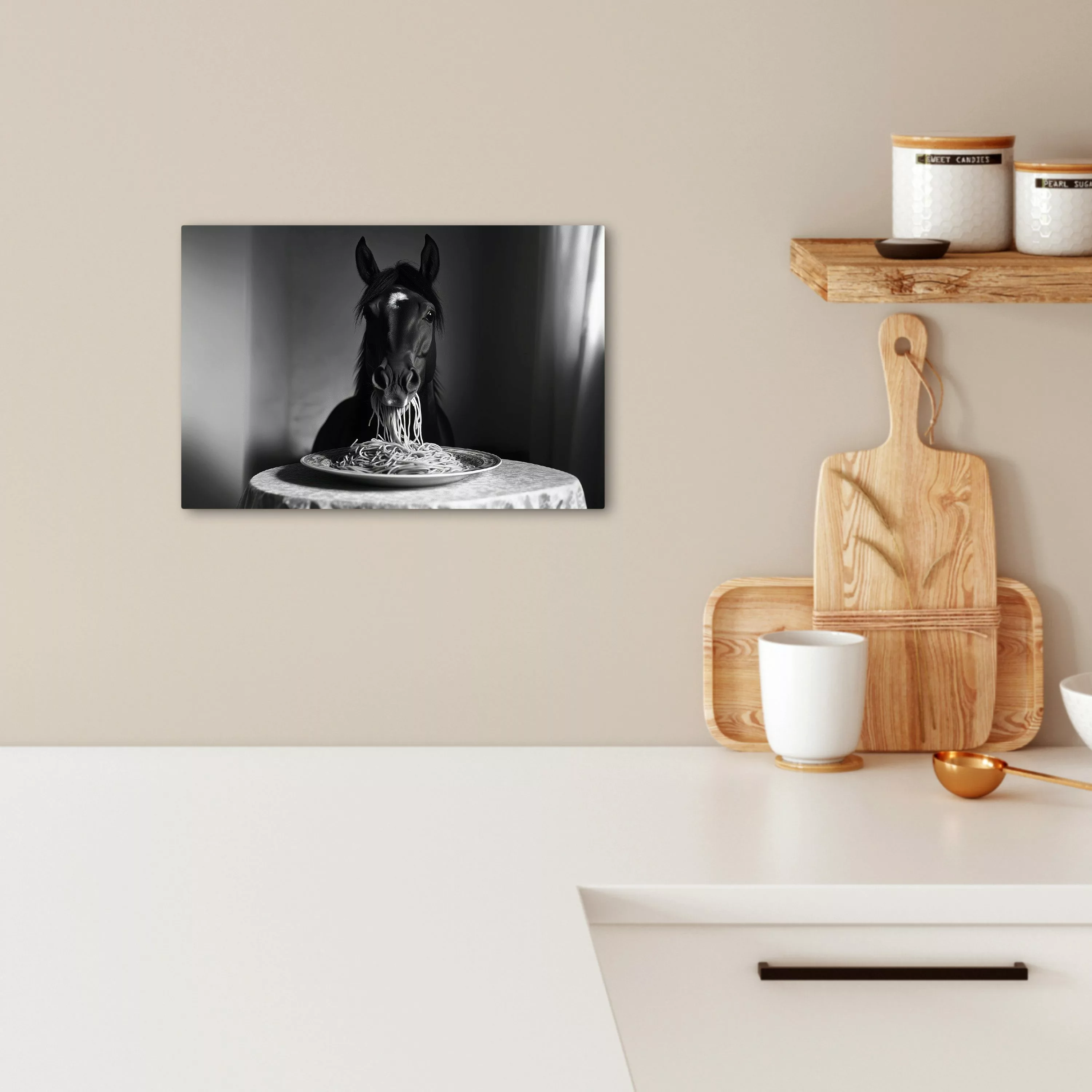 OneMillionCanvasses® Leinwandbild Pferd - Teller - günstig online kaufen