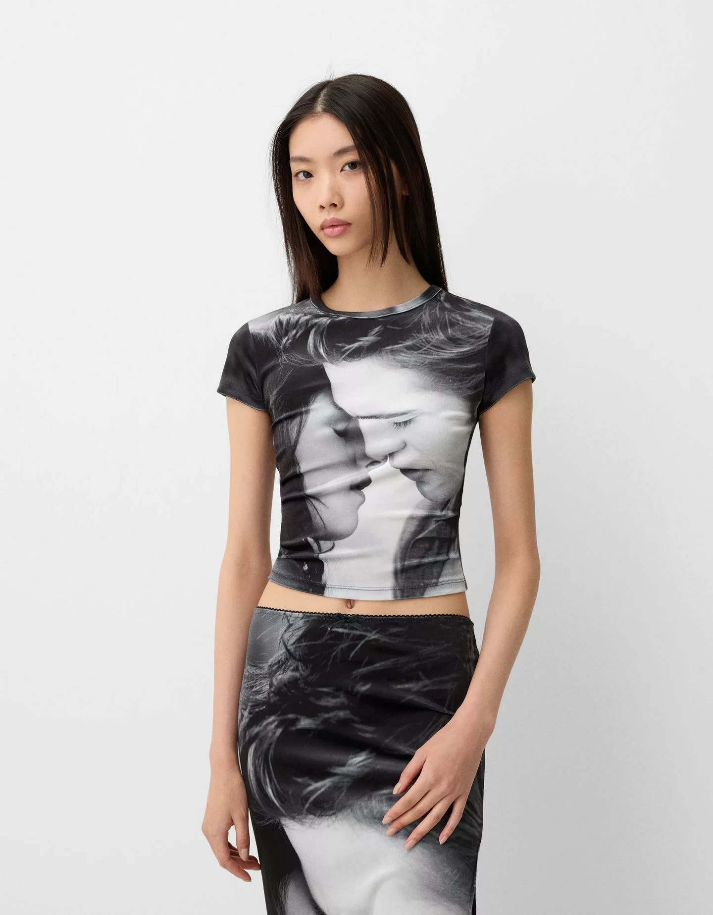 Bershka Velvet T-Shirt Twilight Damen Xs Schwarz günstig online kaufen