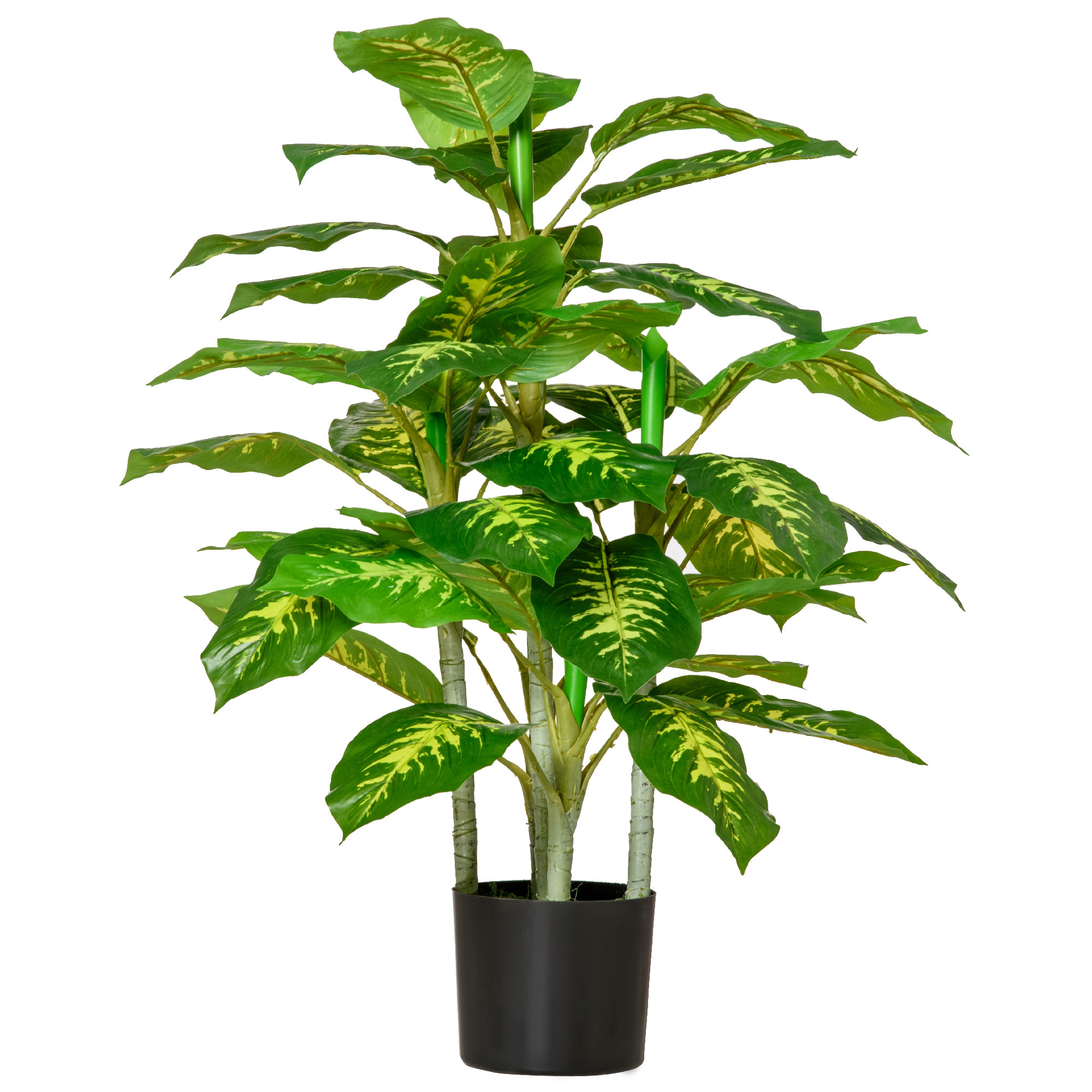 HOMCOM Künstliche Calathea Pflanze 95 cm mit Zementtopf - für drinnen und d günstig online kaufen