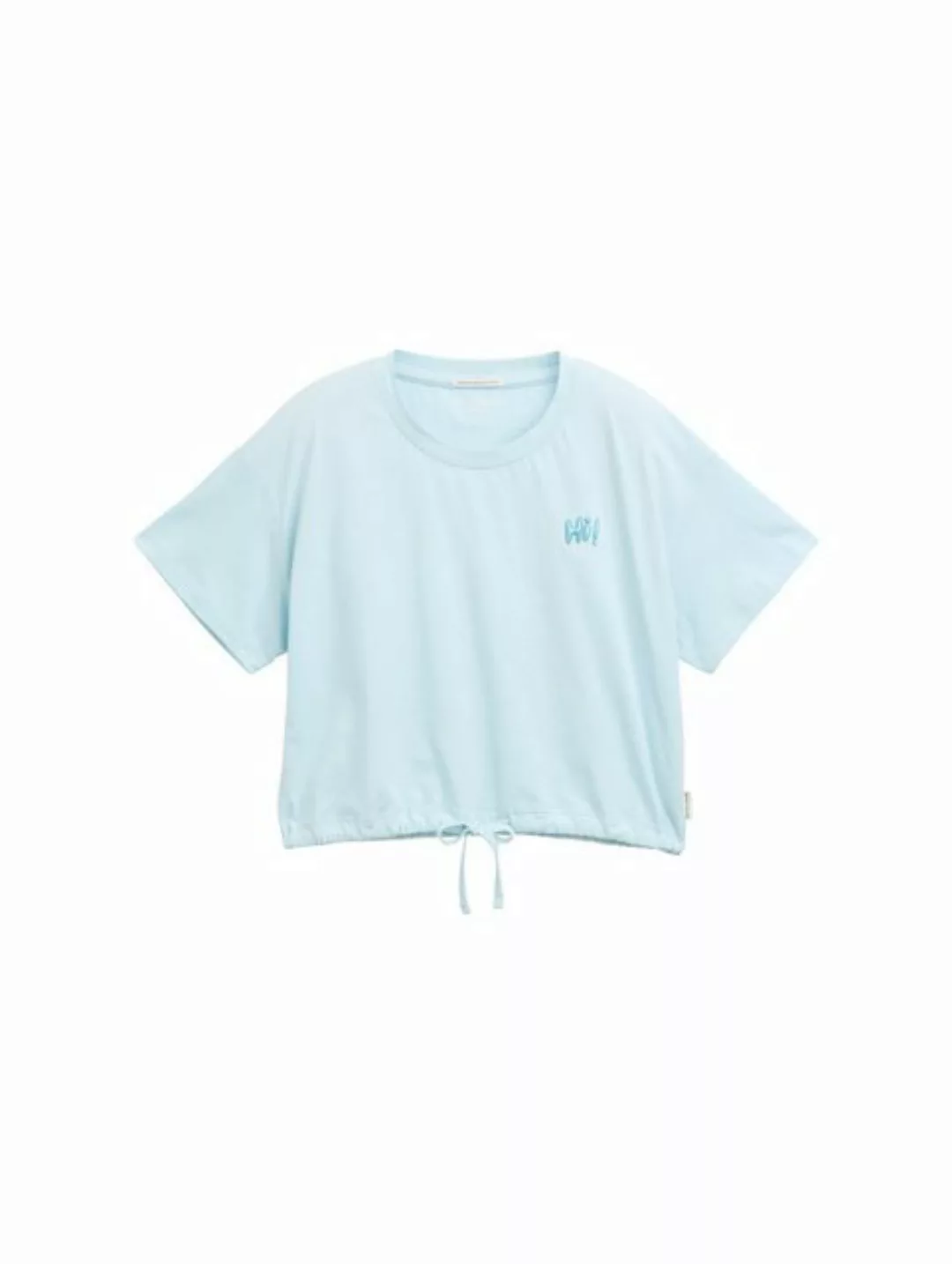 TOM TAILOR T-Shirt Cropped T-Shirt mit Kordelzug günstig online kaufen